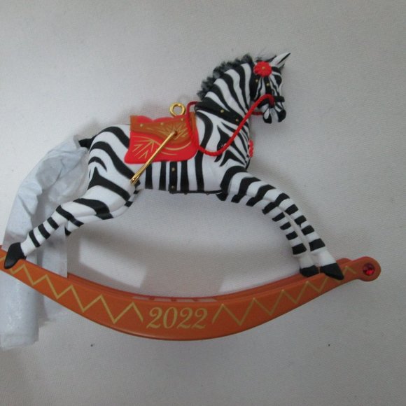 Hallmark 2022 Rocking Horse zebra Memories Christmas Tree Ornament NEW NIB - Picture 4 of 8